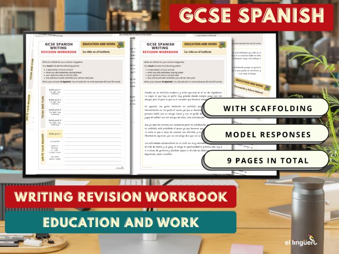 GCSE Spanish Writing Revision Workbook (2024 Spec) - Education & Work