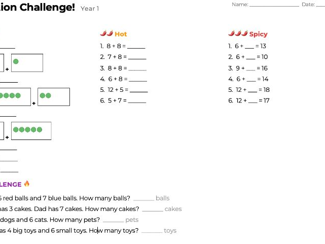 KS1 Maths Challenge Bundle - Years 1 and 2 - 24 Worksheets