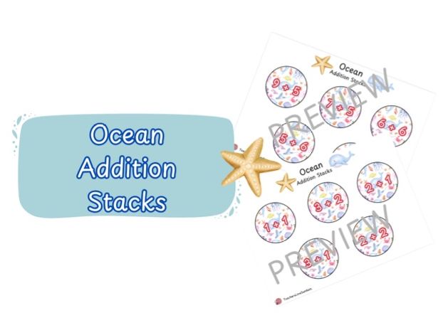 Ocean Addition Stacks (Adding 1 digit numbers)