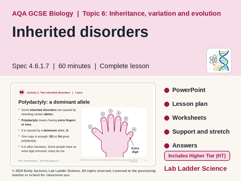 B6-07 Inherited Disorders: AQA GCSE Biology