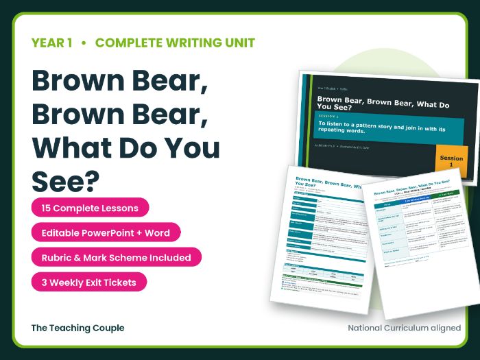 Brown Bear, Brown Bear, What Do You See? | Year 1 English Unit | 15 Complete Lessons + Resources