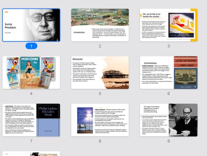 Philip Larkin - A collection of PowerPoints on various poems