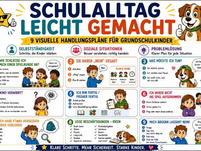Deutsch Schulalltag leicht gemacht – 9 visuelle Handlungspläne