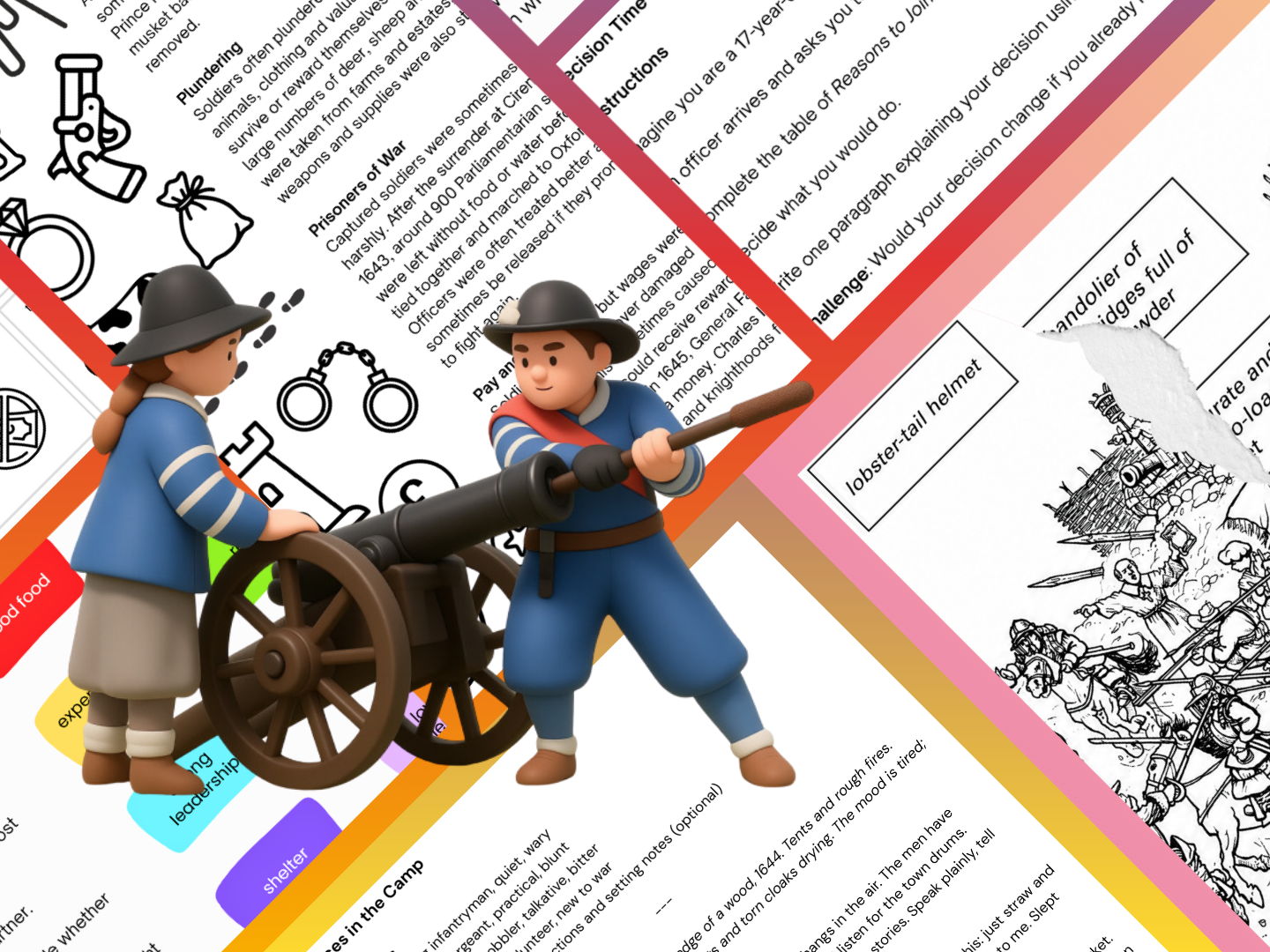KS3/Common Entrance Making of the UK - English Civil Wars: A Soldier's Life Resources Bundle