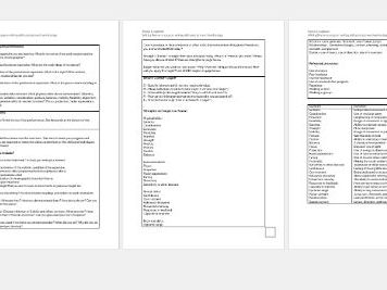 BTEC Level 2 Tech Award Performing Arts Component 2 Portfolio Writing Frame