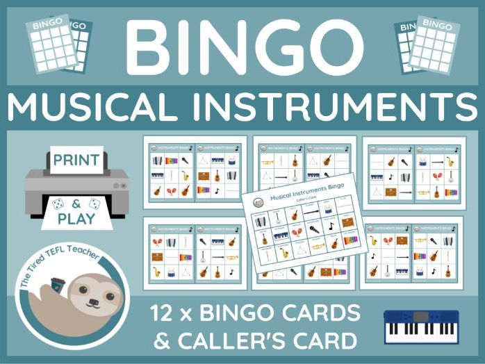 ESL Musical Instruments Bingo