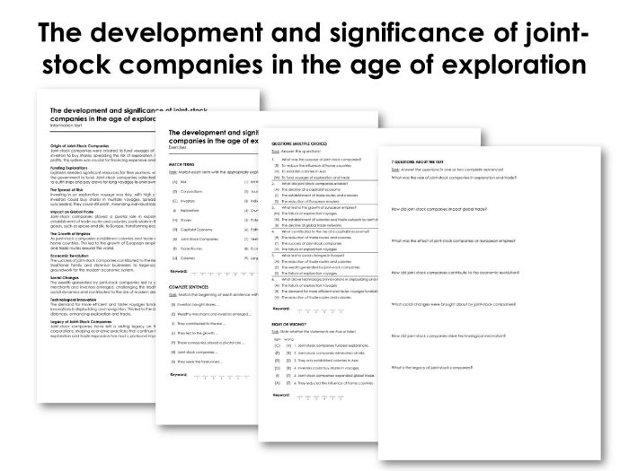 The development and significance of jointstock companies in the age of