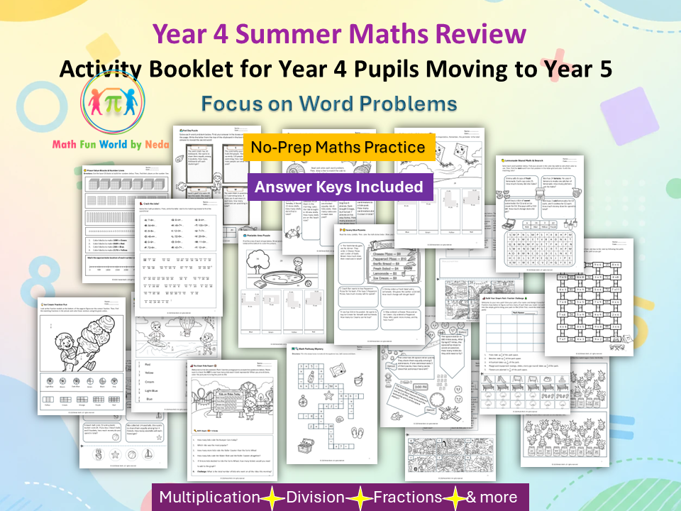 Year 4 Maths Summer Activity Booklet | Year 5 Transition Worksheets (KS2)