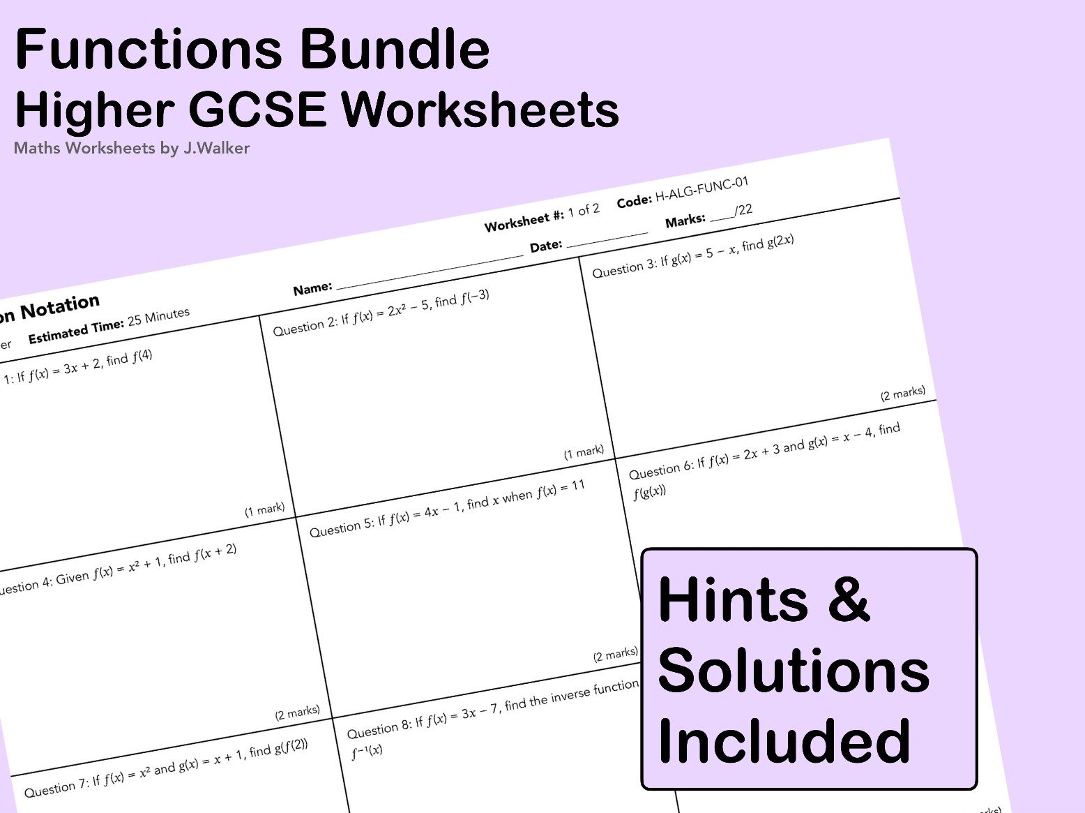 GCSE Maths: Functions Bundle - Higher Tier