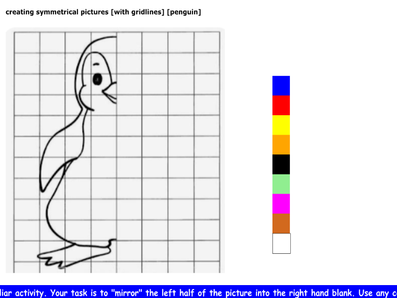 creating symmetrical pictures [with gridlines] [penguin]