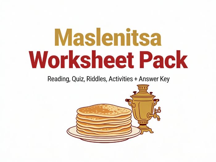 Maslenitsa: Russian Festival Worksheet (11 Pages) Масленица Рабочие листы