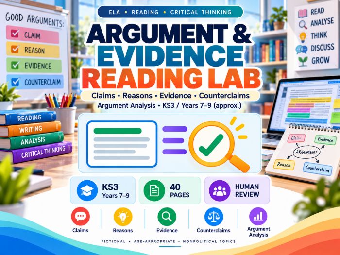 KS3 Argument & Evidence Reading Lab Critical Reading & Inference 40 Pages