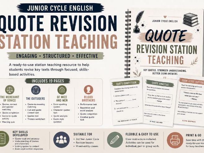 Quotebook Notebook - Station Teaching Tasks