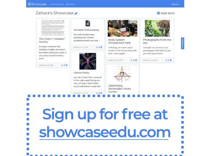 Showcase - a student-owned digital portfolio