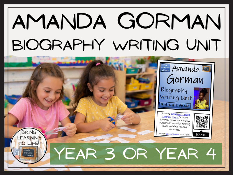 Amanda Gorman Biography Writing Unit | Year 3 or Year 4
