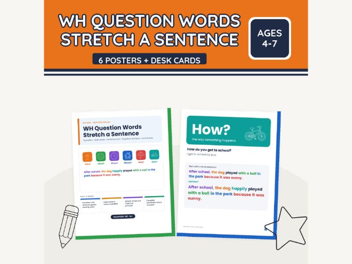 Question Words Posters and Desk Cards KS1