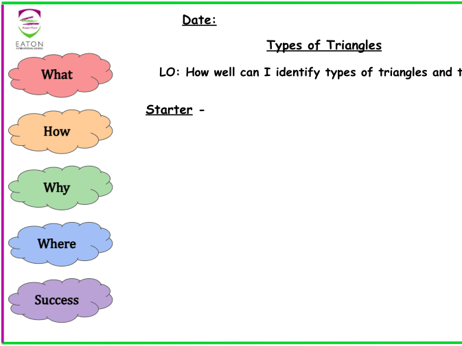 Primary - Types of Triangles