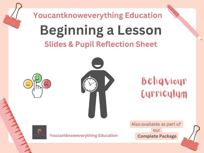 Beginning a lesson - Behaviour