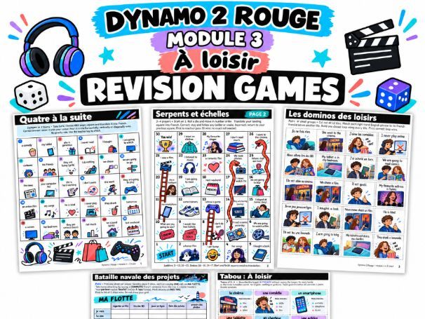 Dynamo 2 Rouge Module 3 – À loisir | 6 French Revision Games