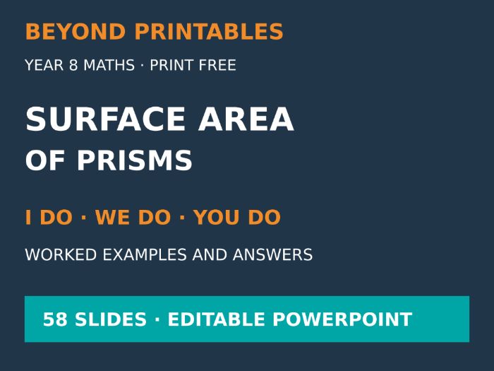 Surface Area of Prisms | I Do, We Do, You Do | Year 8 Maths | Print Free
