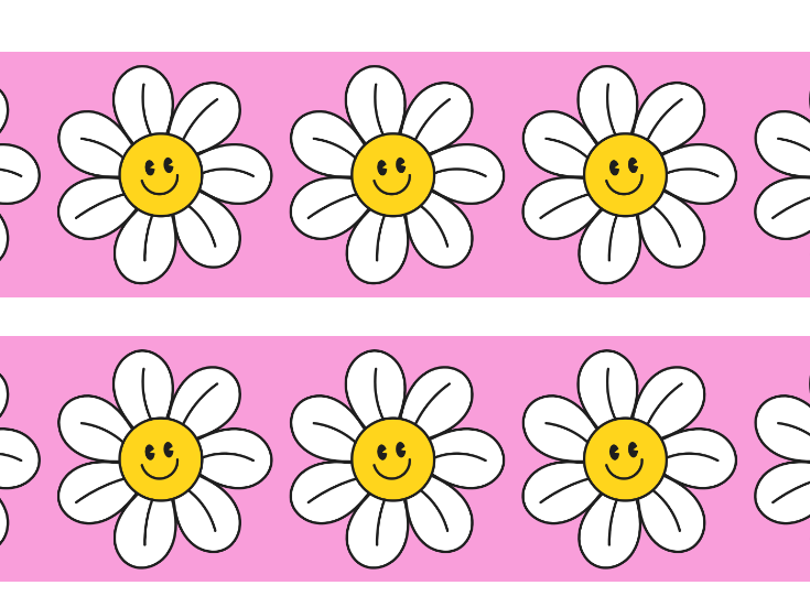 bulletin/ display border - happy flower