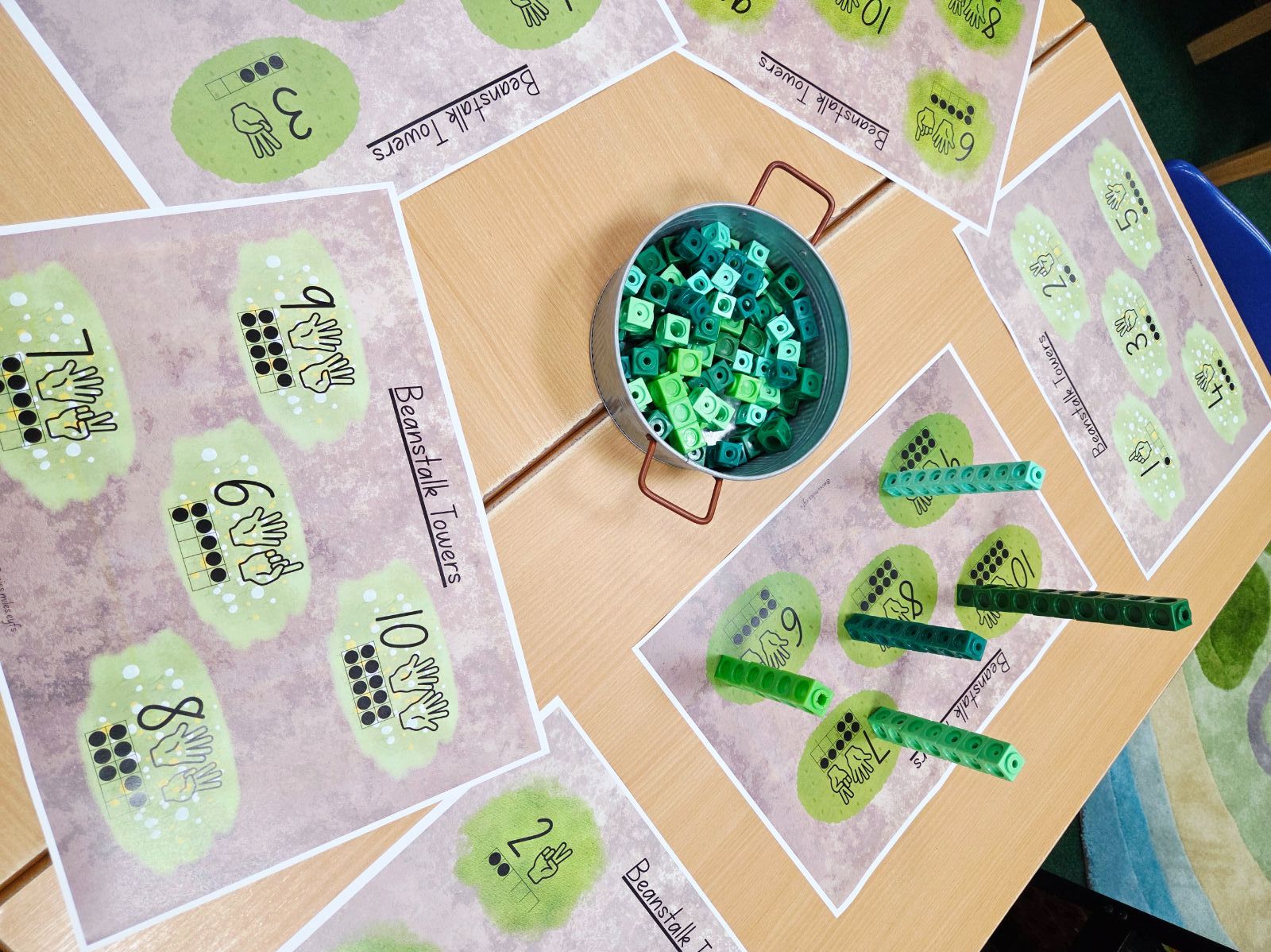 Beanstalk tower maths sheets (numbers 1-10)