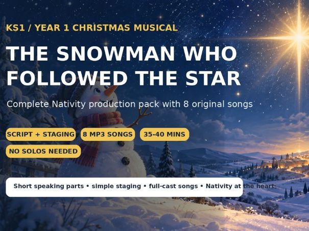 The Snowman Who Followed the Star | KS1 Year 1 Nativity Musical | Christmas Play + 8 Songs