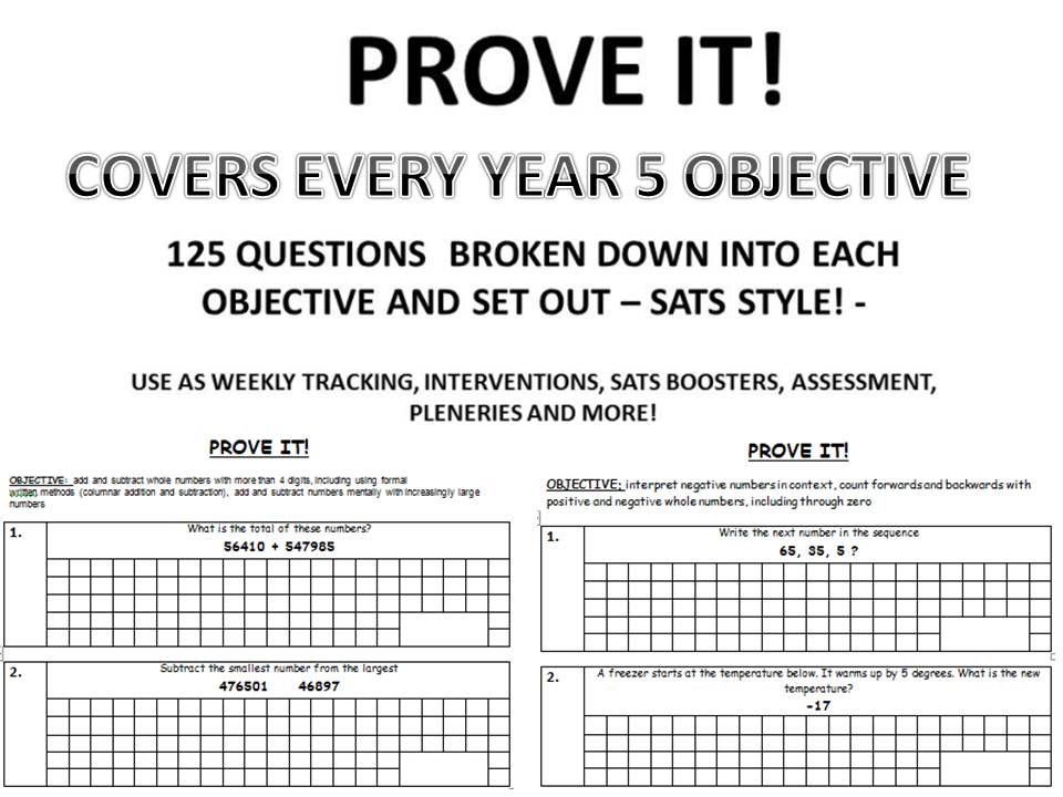 PROVE IT 375 SATS Style Questions Covering Every Year 4 5 6 Objective