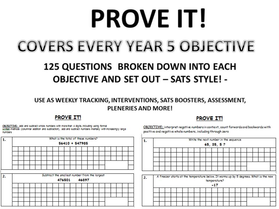 PROVE IT! 375 SATS style questions covering every year 4,5,6 objective