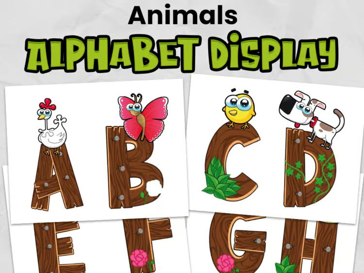 Animals Alphabet Bulletin Board | Animal Math Classroom Display for Kindergarten