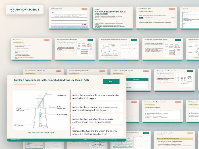 AQA GCSE Combined Science Chemistry C7 Organic Chemistry | 4 Lesson Presentations and Topic Test