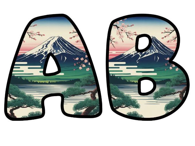 Mount Fuji Pine Forest Alphabet Letters | Classroom Display, A-Z 0-9 and Signs