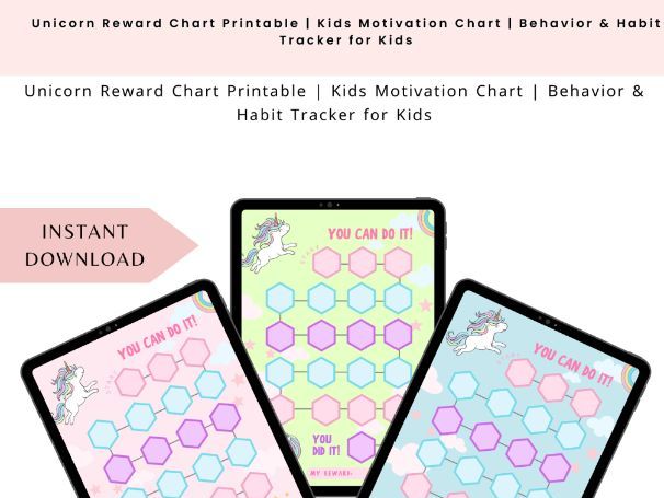 Unicorn Reward Chart Printable | Kids Motivation Chart