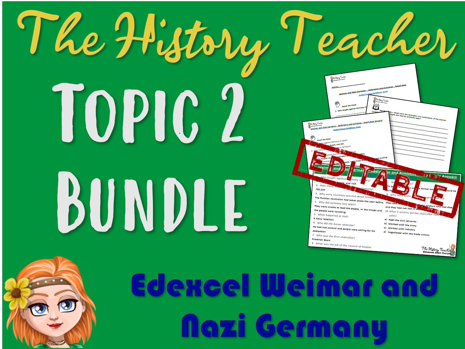 Topic 2 Weimar and Nazi Germany Editable Worksheets Teaching Resources