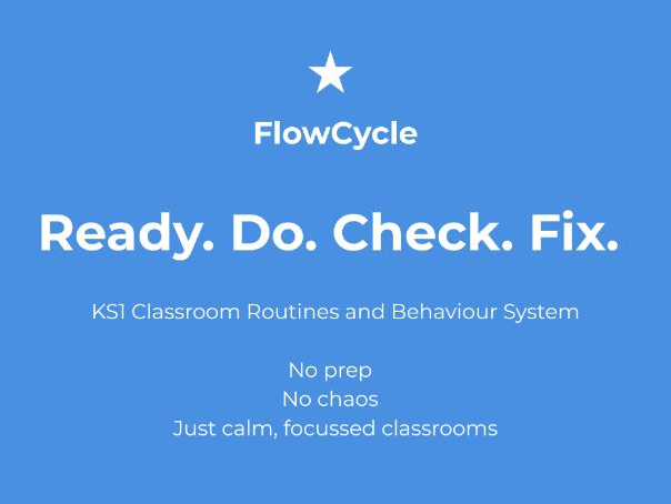 KS1 Classroom Routines & Behaviour System - Ready Do Check Fix - No Prep