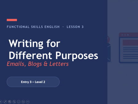 Functional Skills English – Lesson 3: Writing Different Purposes (Emails, Blogs & Formal Letters