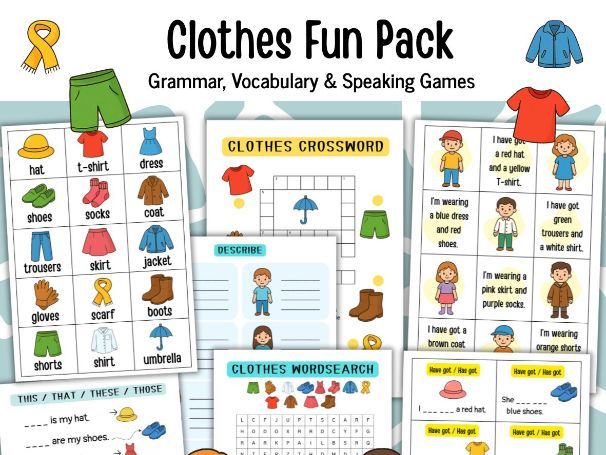 Clothes Fun Pack – Grammar, Vocabulary & Speaking Games