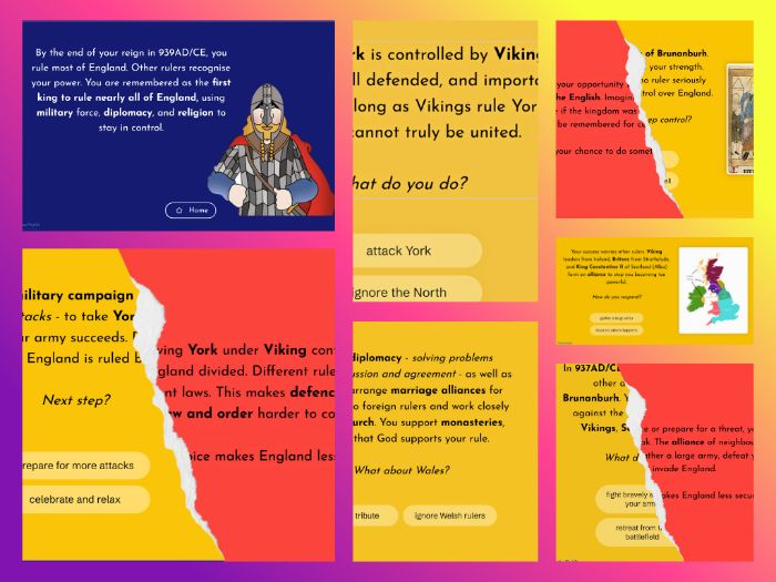 KS2 Anglo Saxon England: King Athelstan - Interactive Branching Scenario