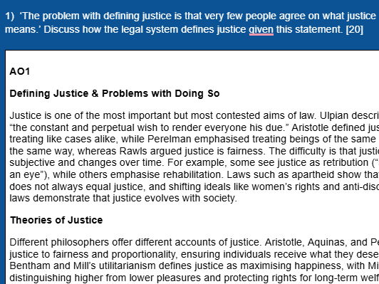 OCR A Level Law - Paper 4 (2025) Model Answers