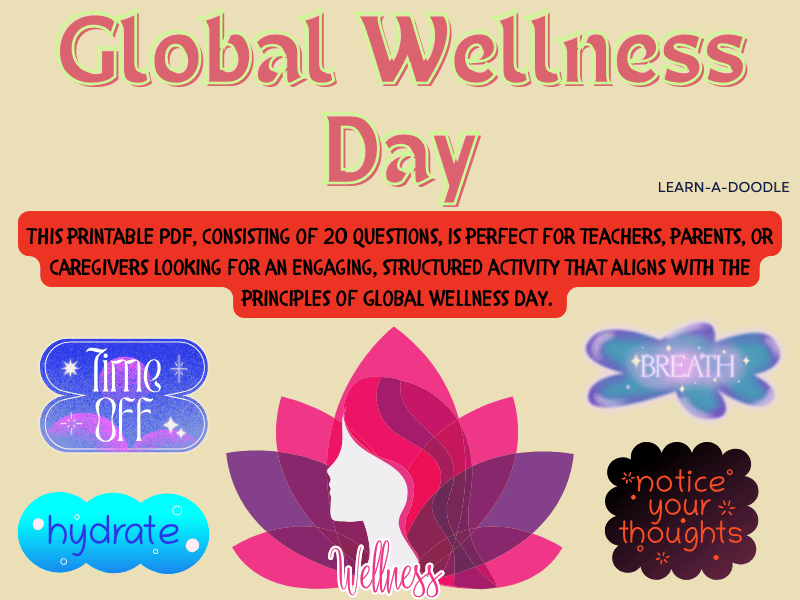 Global Wellness Day: Fun Tick-the-Box Questions for Kids – Printable Worksheets