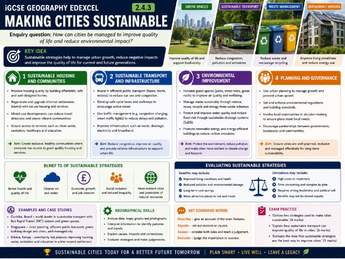 iAL Edexcel Geography - Topic 2 Urban Problems, Planning & Regen - 2.4.3 Urban Planning