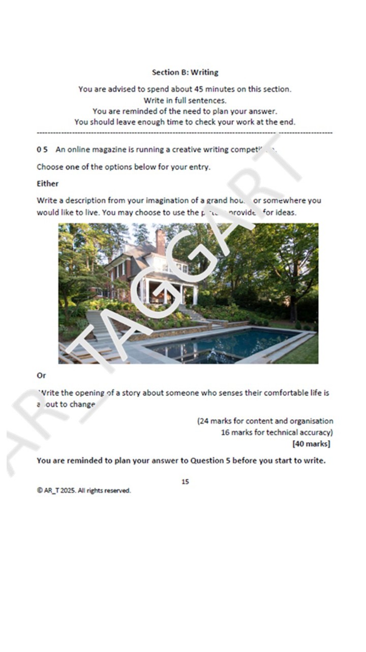 One AQA GCSE English Language Paper 1 Mock | Q4 Plan + Differentiated ...