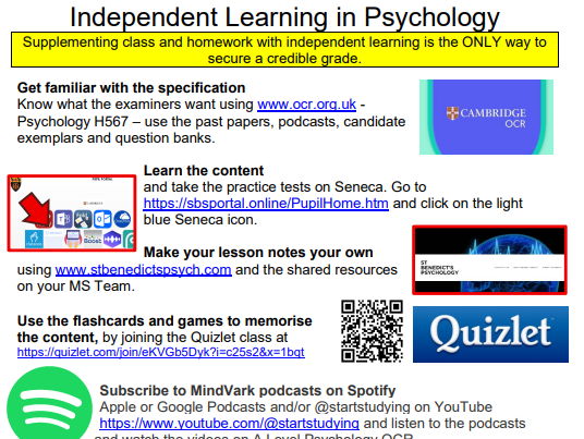 OCR Psychology Independent Learning