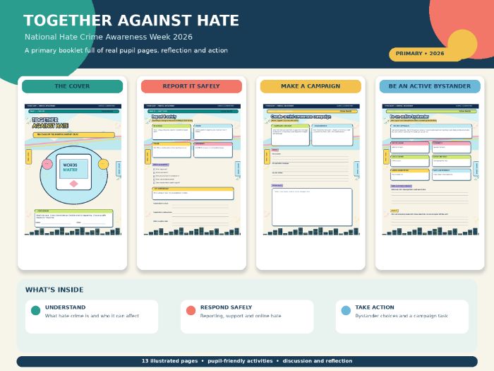 National Hate Crime Awareness Week 2026 Illustrated Workbook KS3 KS4 SEND
