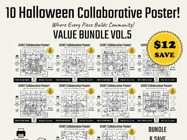 Halloween Collaborative Poster Bundle Vol.5 Bulletin Board