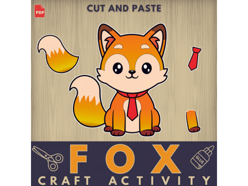 Fox Craft Activity – Printable Woodland Animal Cut & Paste Fun for Kids