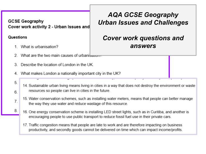 AQA Urban Issues and Challenges - Cover Q&A