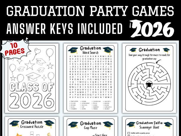 College Graduation Games, Graduation Party Game, Class of 2026 Activities