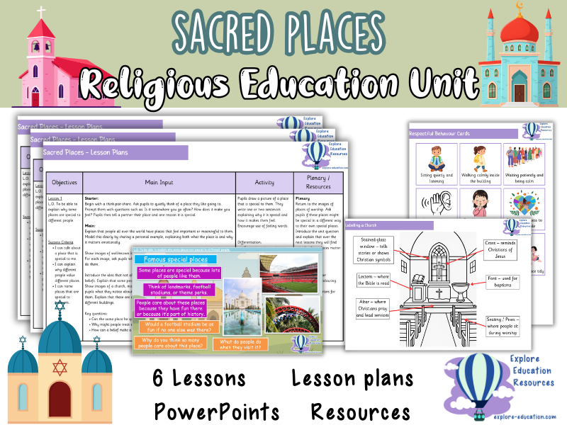 KS1 What makes some places sacred to believers? - RE Unit - 6 Outstanding Lessons