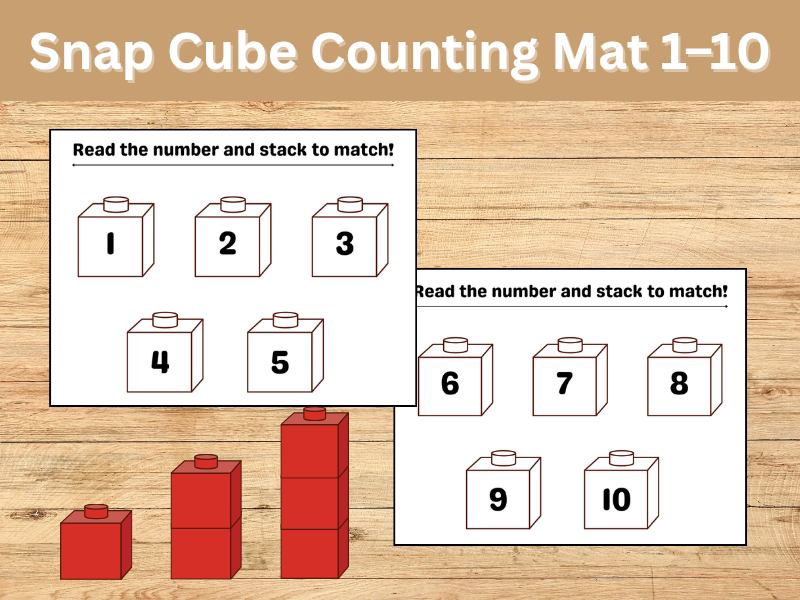 Snap Cube Counting Mat 1–10 | Preschool Math Activity